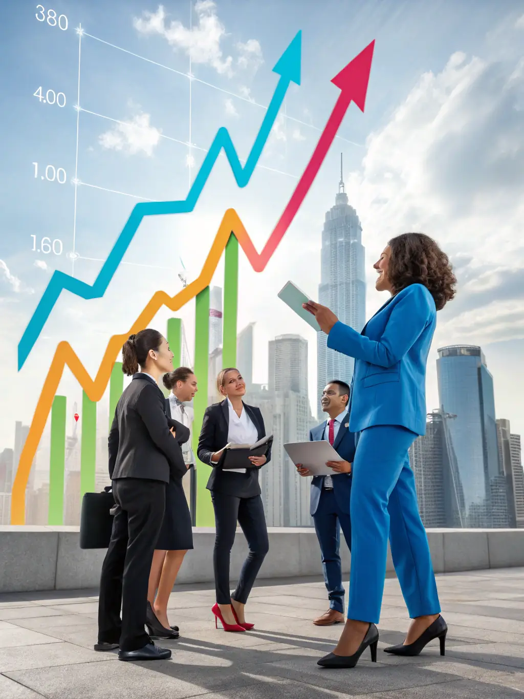 A thriving business ecosystem with interconnected elements, symbolizing sustainable growth and long-term success.